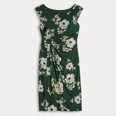 Petite Studio Connection Printed Cap Sleeve Side Tab Skirt