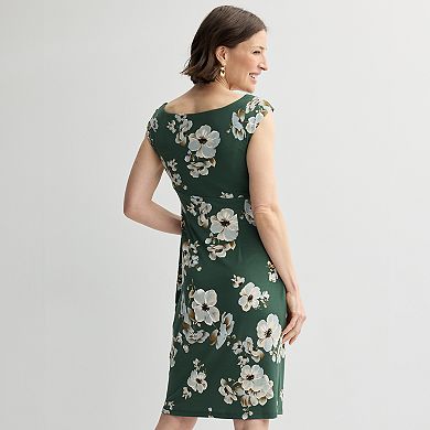 Petite Studio Connection Printed Cap Sleeve Side Tab Skirt