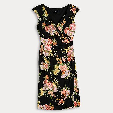 Petite Studio Connection Printed Empire Surplice Dress