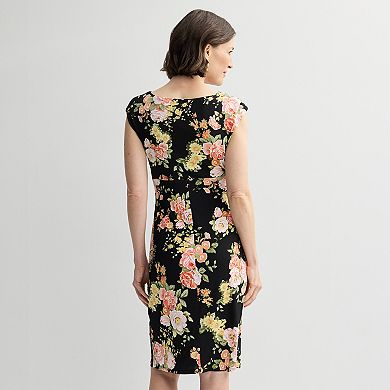 Petite Studio Connection Printed Empire Surplice Dress