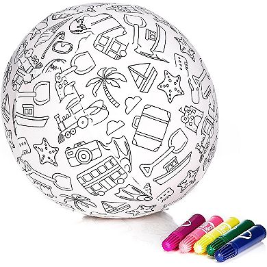 BubaBloon Colour In Travel Design Cotton Balloon Cover with Washable Markers