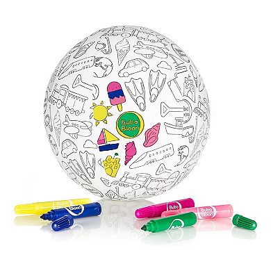 BubaBloon Colour In Travel Design Cotton Balloon Cover with Washable Markers