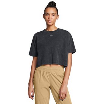Women's Under Armour Wash Logo Boxy Crop Short Sleeve Top