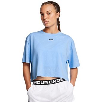 Women's Under Armour Wash Logo Boxy Crop Short Sleeve Top