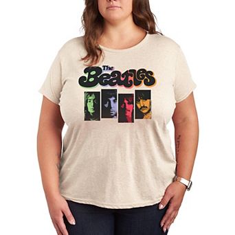 Plus Size The Beatles Color Gradient Graphic Tee