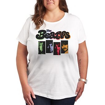 Plus Size The Beatles Color Gradient Graphic Tee