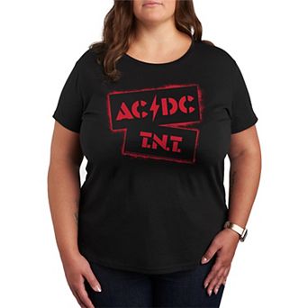 Plus Size ACDC TNT Stencil Graphic Tee