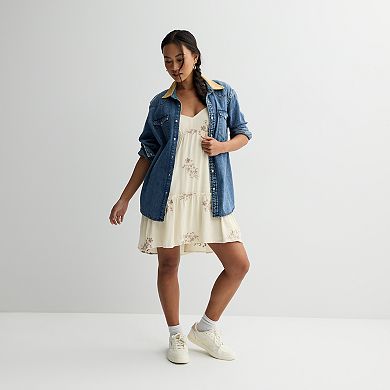 Juniors' Live To Be Spoiled Embroidered Dress