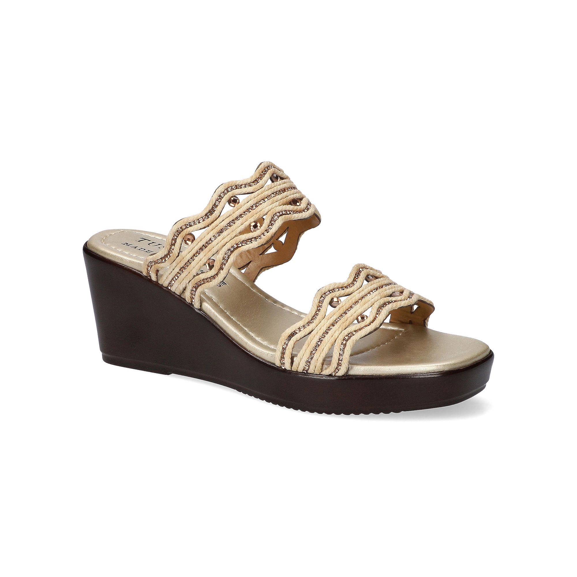 Easy Street Selva Tuscany Womens Wedge Sandals, Size: 5, Natural