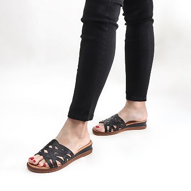 Easy Street Edda Tuscany Women's Wedge Slide Sandals
