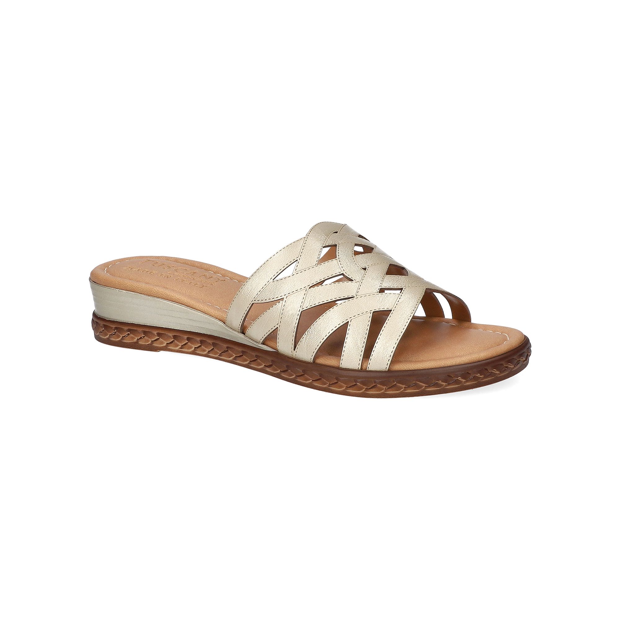 Easy Street Edda Tuscany Womens Wedge Slide Sandals, Size: 5.5, Beige