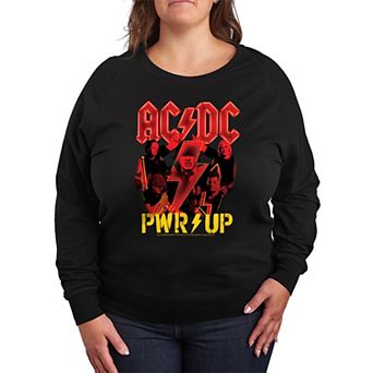 Plus Size ACDC PWR UP French Terry Long Sleeve Tee
