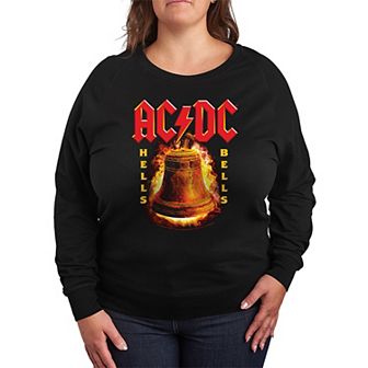 Plus Size ACDC Hells Bells French Terry Long Sleeve Tee