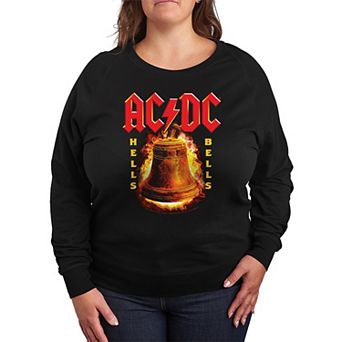 Plus Size ACDC Hells Bells French Terry Long Sleeve Tee