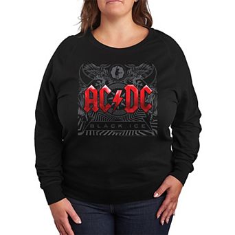 Plus Size ACDC Black Ice French Terry Long Sleeve Tee