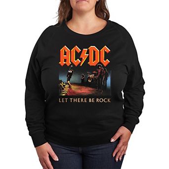 Plus Size ACDC Let There Be Rock French Terry Long Sleeve Tee