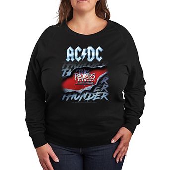 Plus Size ACDC The Razors Edge French Terry Long Sleeve Tee