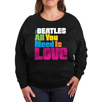 Plus Size The Beatles All You Need Is Love French Terry Long Sleeve Tee