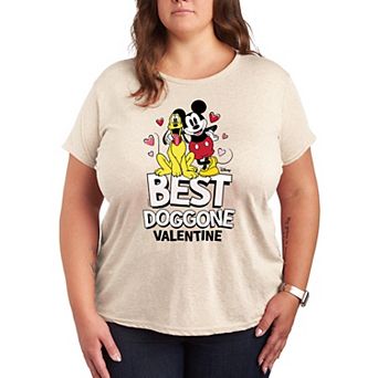 Disney's Mickey Mouse & Pluto Plus Size Best Doggone Valentine Graphic Tee