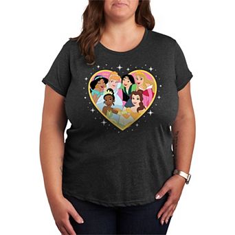 Disney Princess Plus Size Group Heart Graphic Tee