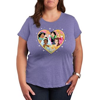 Disney Princess Plus Size Group Heart Graphic Tee