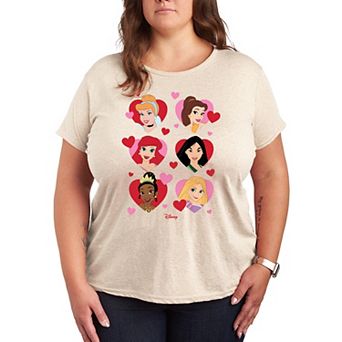 Disney Princess Plus Size Heart Grid Graphic Tee