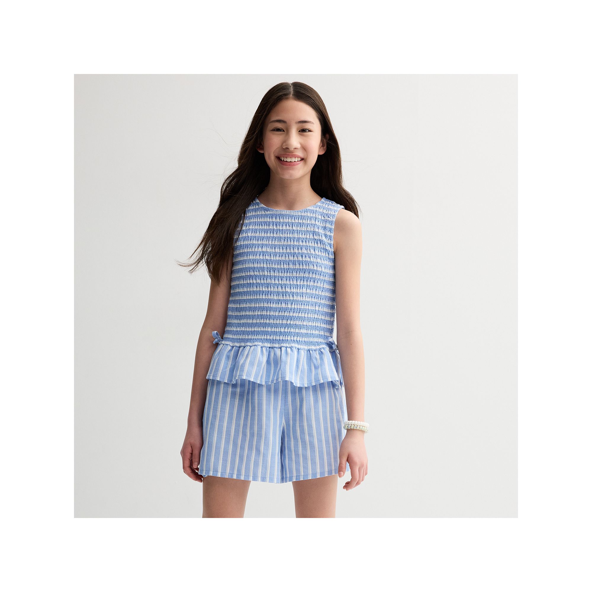 Girls 7-16 Mini Society 2-Piece Striped Tank Top & Shorts Set, Girls, Size
