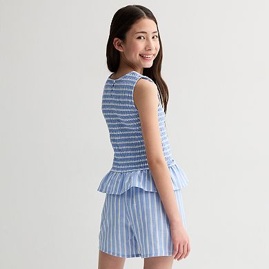 Girls 7-16 Mini Society 2-Piece Striped Tank Top & Shorts Set
