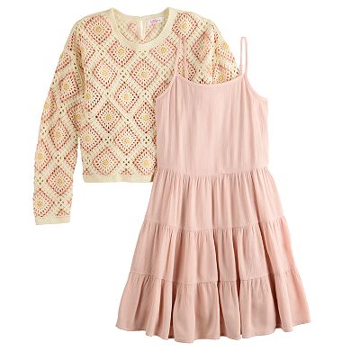 Girls 7-16 Mini Society Crochet Top & Dress Set