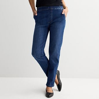 Petite Croft & Barrow® Classic Pull-On Jeans