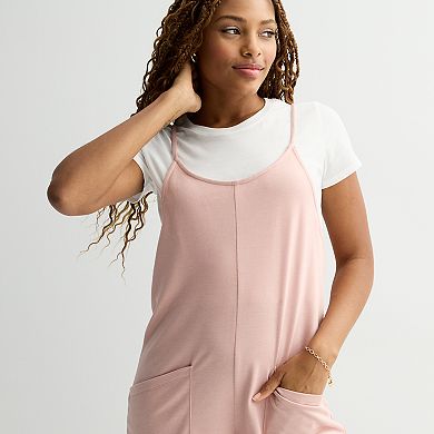 Juniors' Live To Be Spoiled Knit Shorts Romper With Tee