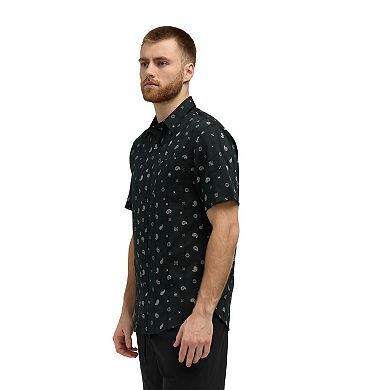 Men's Matix Geometric Short Sleeve Button-Down Dobby Woven Shirt