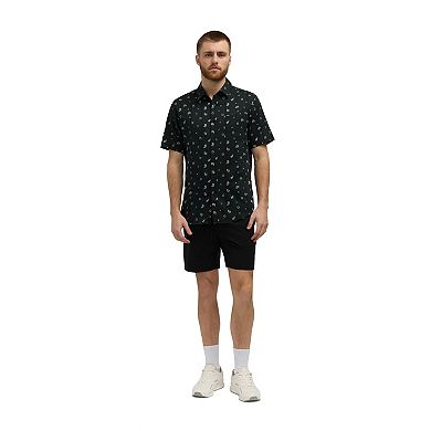 Men's Matix Geometric Short Sleeve Button-Down Dobby Woven Shirt