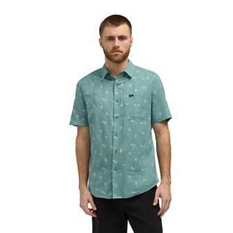 Men's Matix Geometric Short Sleeve Button-Down Dobby Woven Shirt