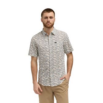 Men's Matix Geometric Short Sleeve Button-Down Dobby Woven Shirt