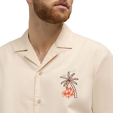 Men's Matix Lightweight Twill Embroidered Short Sleeve Button-Down Shirt