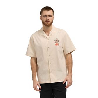Men's Matix Lightweight Twill Embroidered Short Sleeve Button-Down Shirt