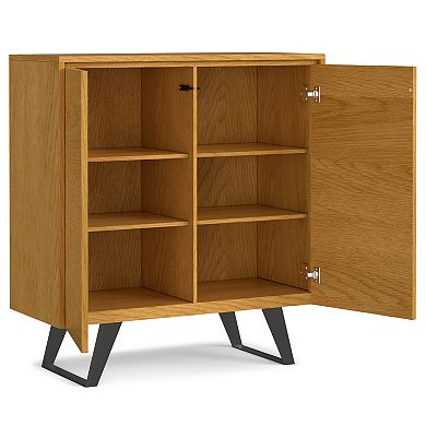 Simpli Home Lowry Solid Acicia Wood Medium Storage Cabinet in Rustic Natural Aged Brown