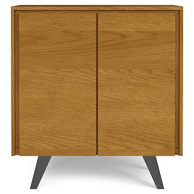 Simpli Home Lowry Solid Acicia Wood Medium Storage Cabinet in Rustic Natural Aged Brown