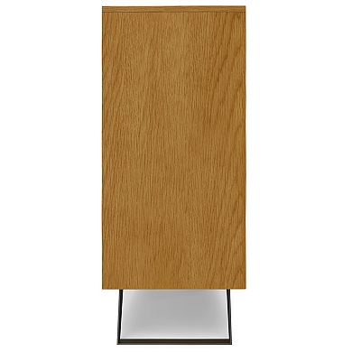 Simpli Home Lowry Solid Acicia Wood Medium Storage Cabinet in Rustic Natural Aged Brown