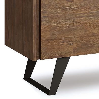 Simpli Home Lowry Solid Acicia Wood Medium Storage Cabinet in Rustic Natural Aged Brown
