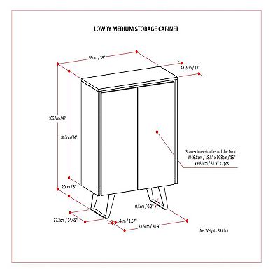 Simpli Home Lowry Solid Acicia Wood Medium Storage Cabinet in Rustic Natural Aged Brown