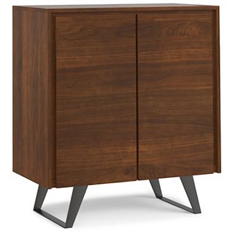 Simpli Home Lowry Solid Acicia Wood Medium Storage Cabinet in Rustic Natural Aged Brown