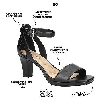 Easy Street Square Toe Platform Women's Heeled Sandals
