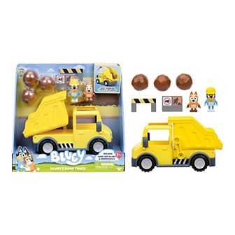 Bluey Dump Truck With Exclusive Hard-Hat Bluey and Muddy Bingo Figures