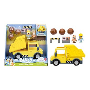 Bluey Dump Truck With Exclusive Hard-Hat Bluey and Muddy Bingo Figures