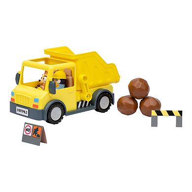 Bluey Dump Truck With Exclusive Hard-Hat Bluey and Muddy Bingo Figures