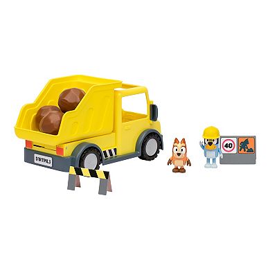 Bluey Dump Truck With Exclusive Hard-Hat Bluey and Muddy Bingo Figures