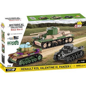 Cobi Historical Collection WWII Renault R35, Valentine IX and Panzer I