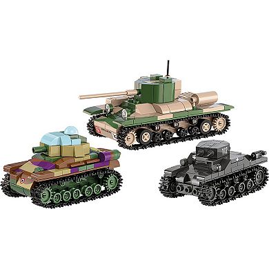 Cobi Historical Collection WWII Renault R35, Valentine IX and Panzer I